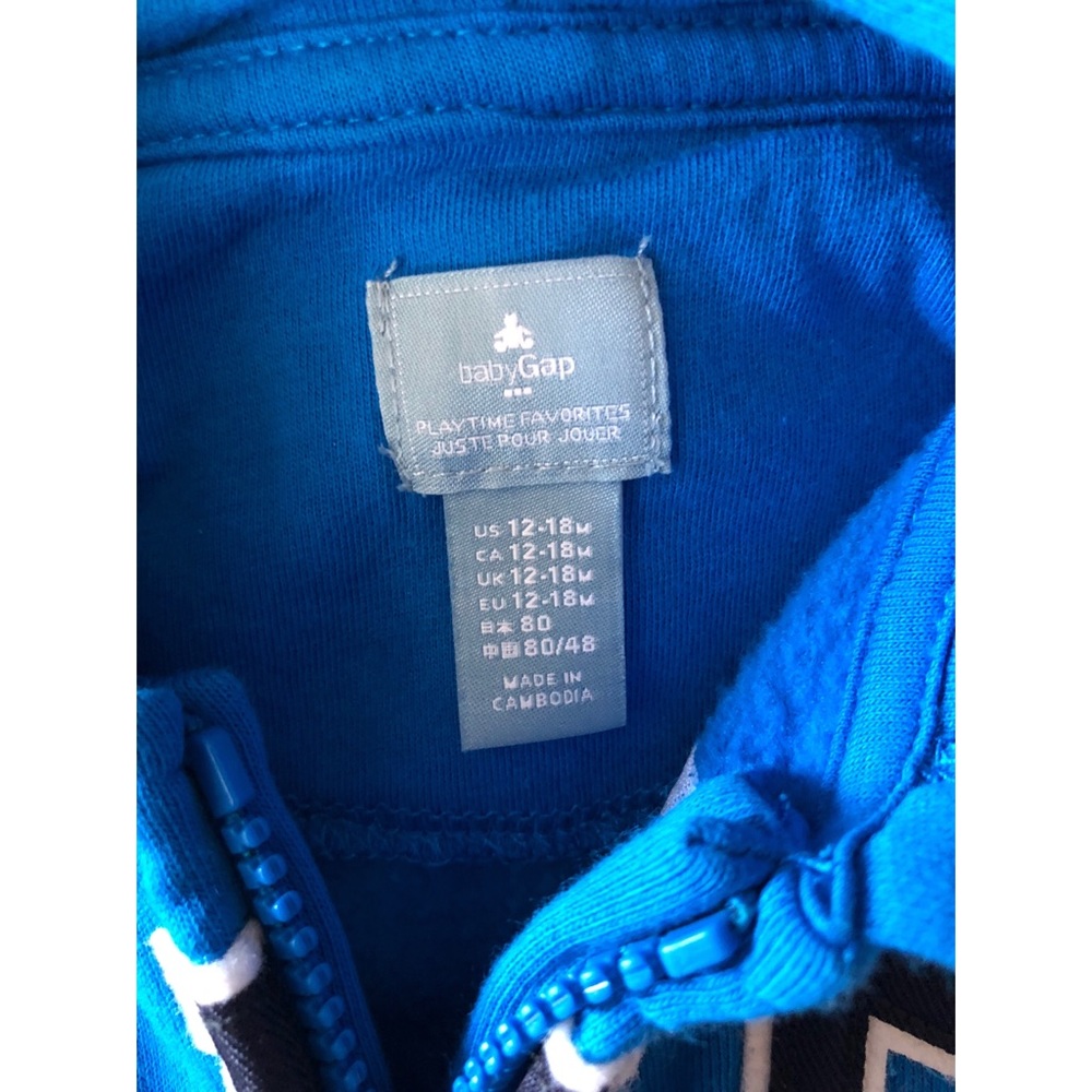 Baby Gap Royal Blue Zip-Up Hoodie Jacket - Picture 4 of 4